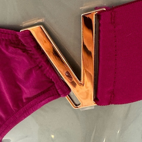 Victorias Secret Very Sexy Brazilian Slip MetallicV satin Size Small Purple - Picture 3 of 5